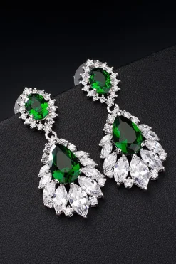 Royal Blue Teardrop Dangle Brincos Party Prom Joias
