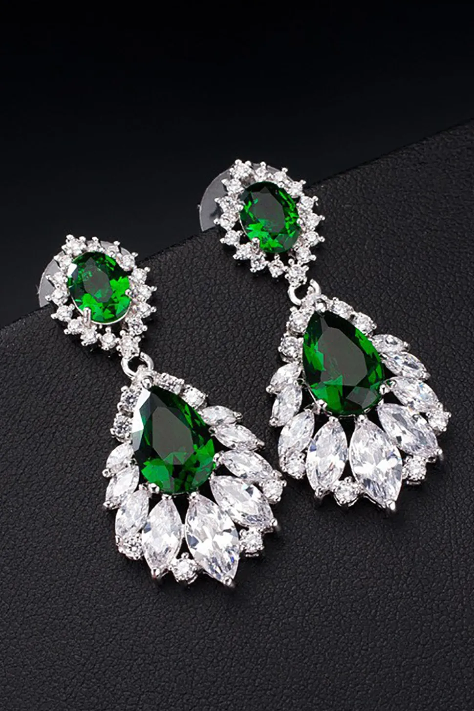 Royal Blue Teardrop Dangle Brincos Party Prom Joias