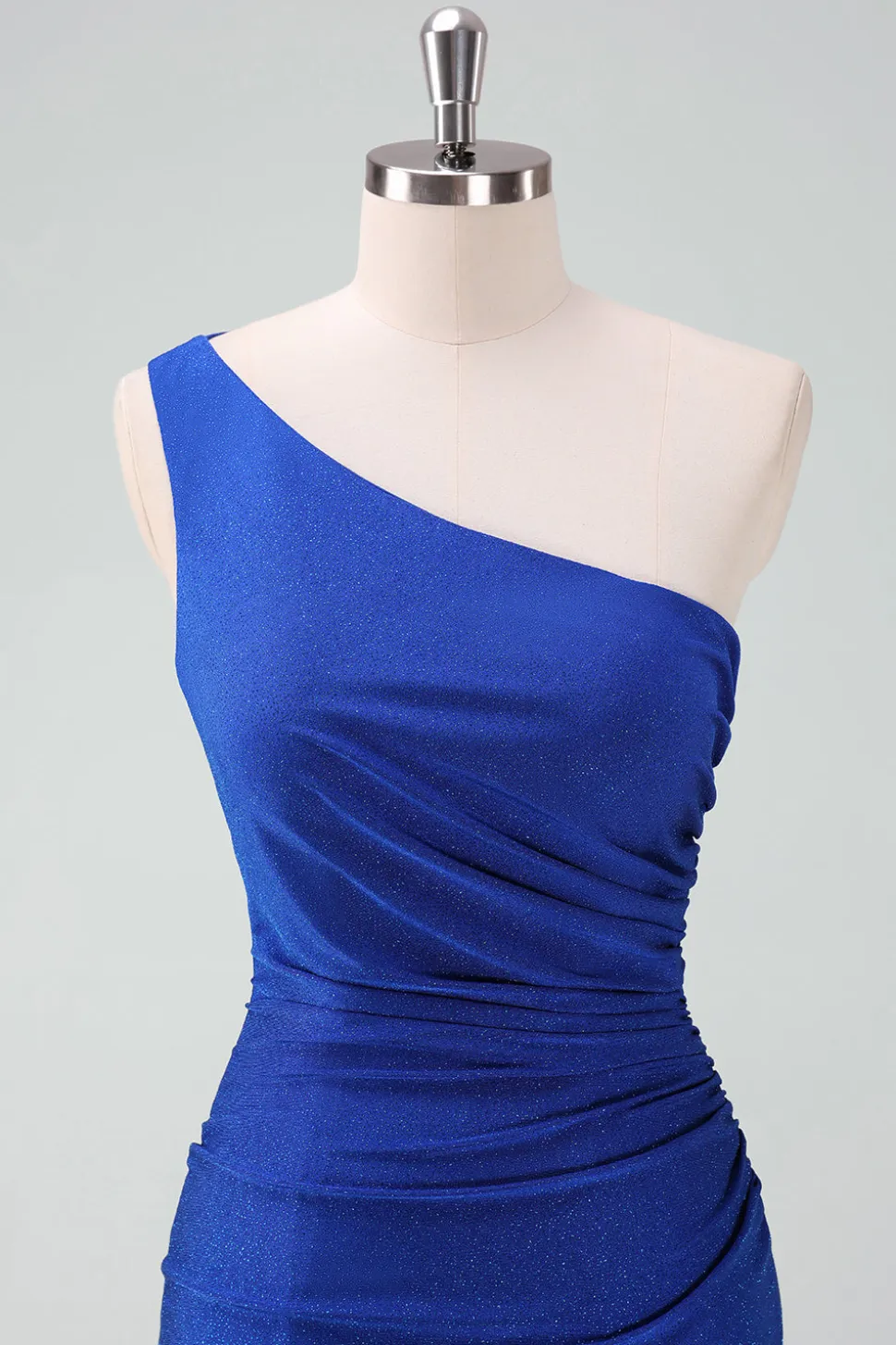 Royal Blue Um Ombro Bodycon Ruched Short Homecoming Dress