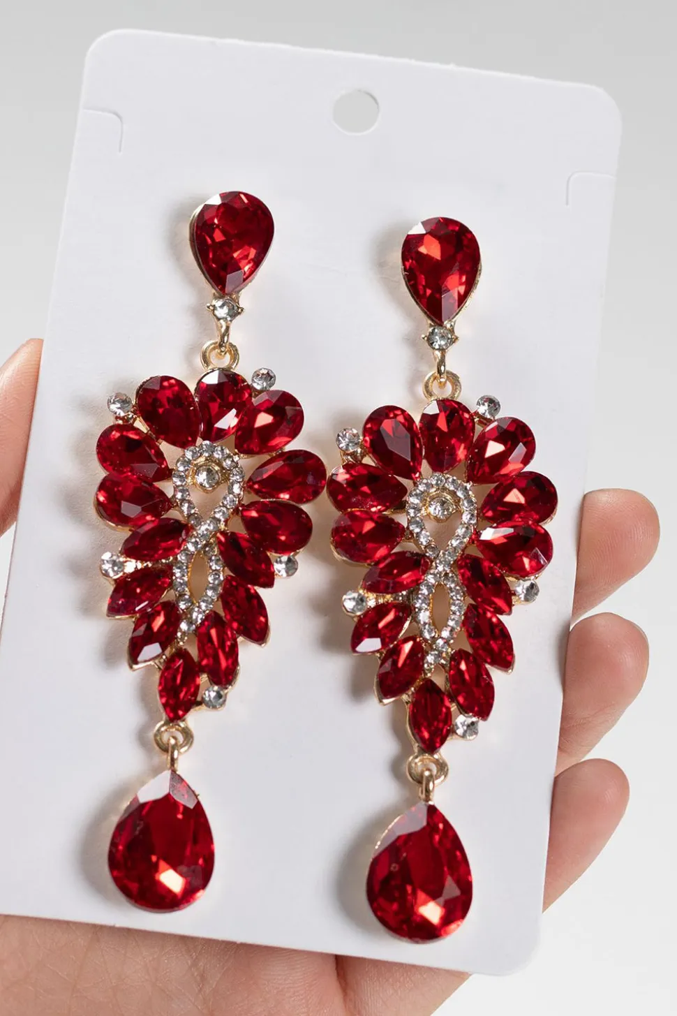 Royal Blue Vintage Rhinestone Lágrima Dangle Brincos