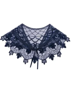 1920s Blue Flower Sequin Women Cape