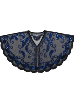 1920s Blue Glitter Sequins Cape