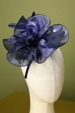 1920s Blue Organza Beaded Headband