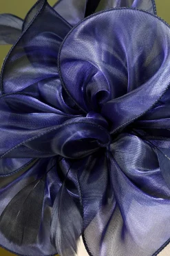 1920s Blue Organza Beaded Headband