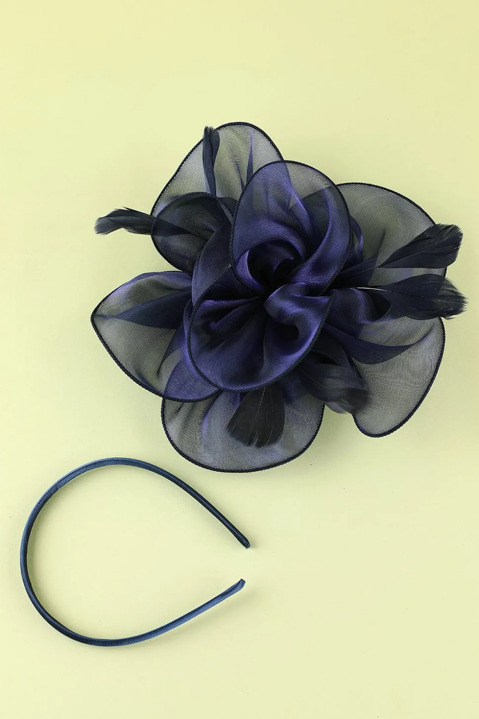 1920s Blue Organza Beaded Headband