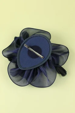 1920s Blue Organza Beaded Headband