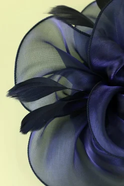 1920s Blue Organza Beaded Headband