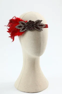 1920s Conjunto de Acessórios Vermelho 5 Peças