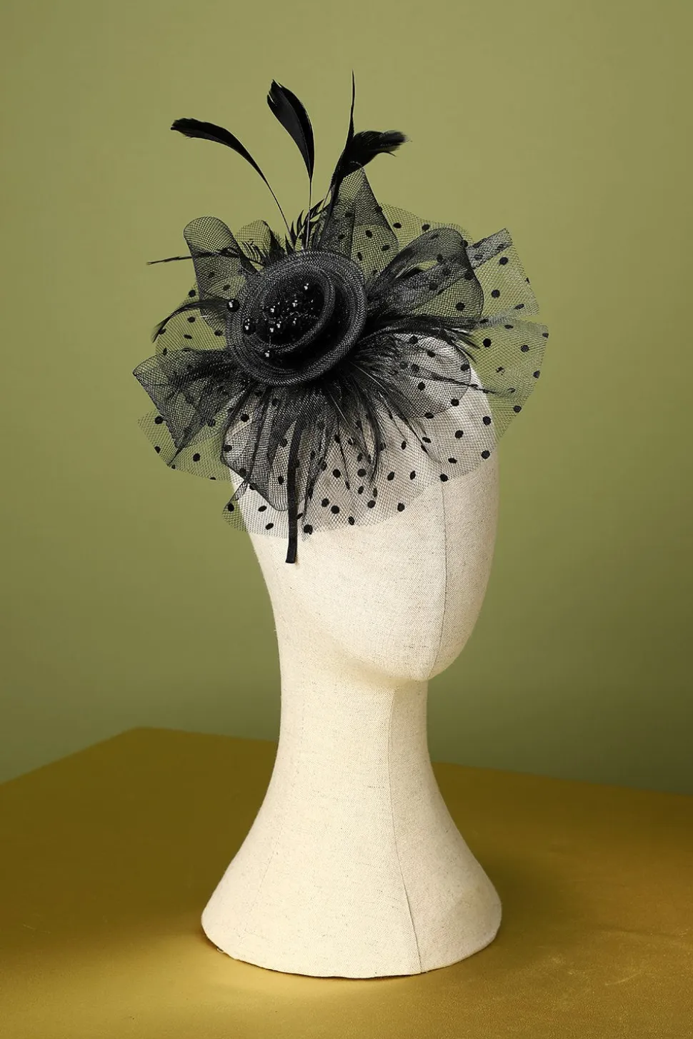 1920s Feather Tulle Headband