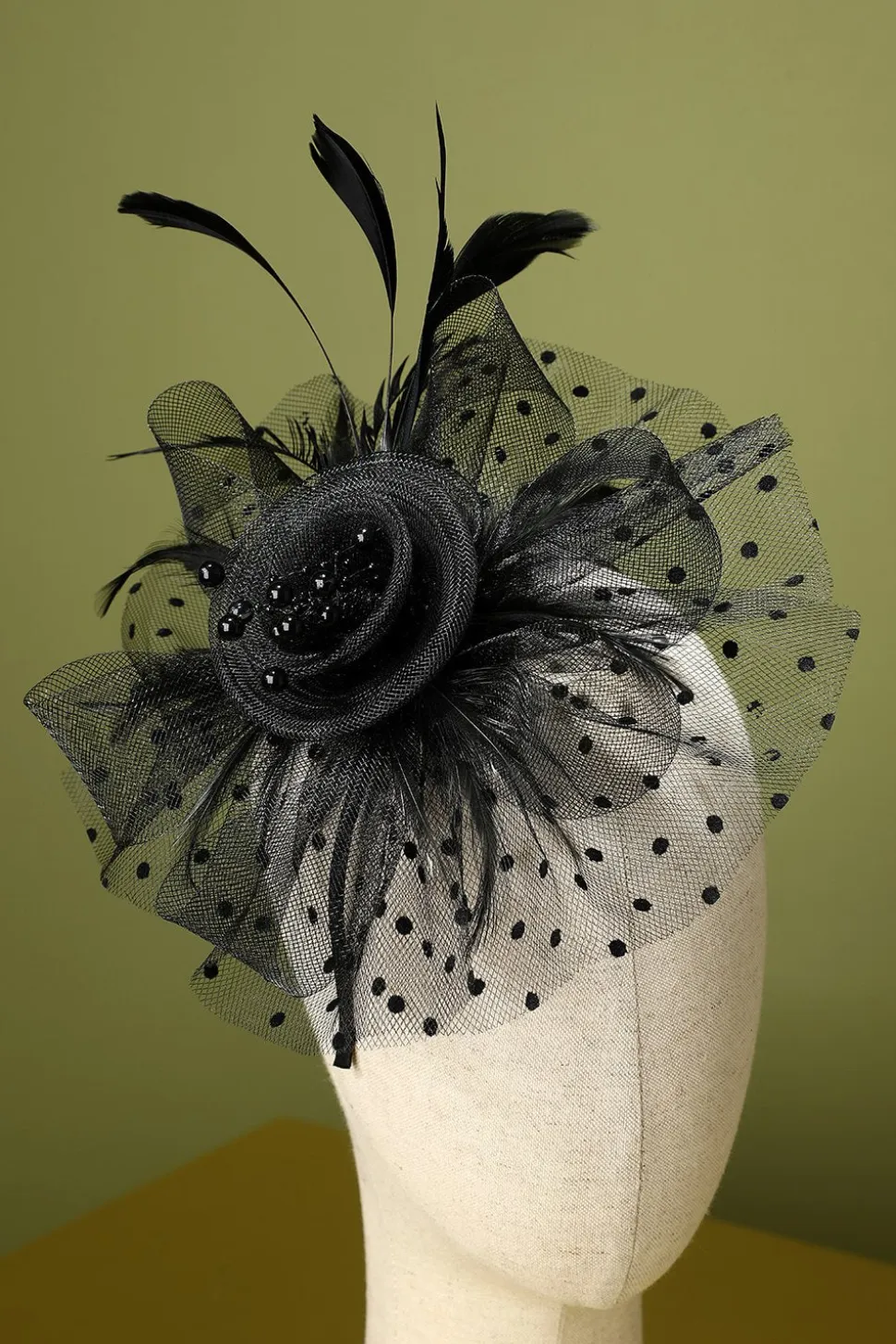 1920s Feather Tulle Headband