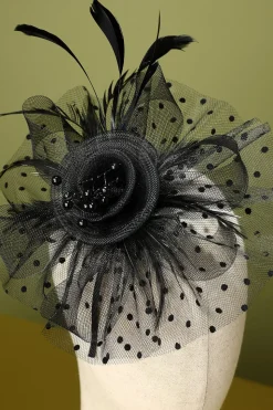 1920s Feather Tulle Headband