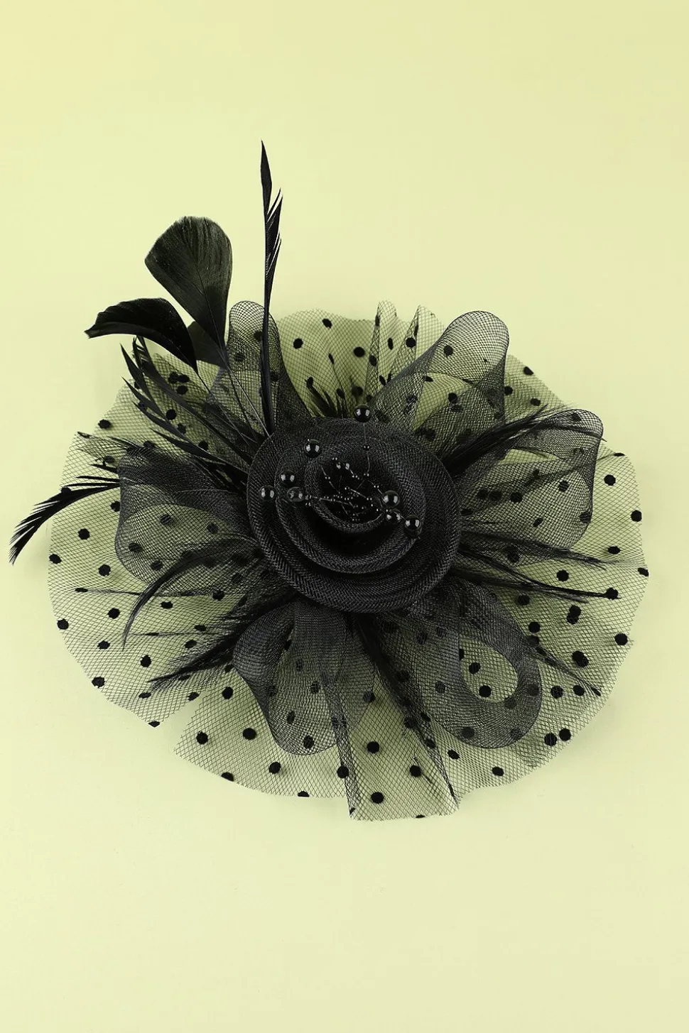1920s Feather Tulle Headband