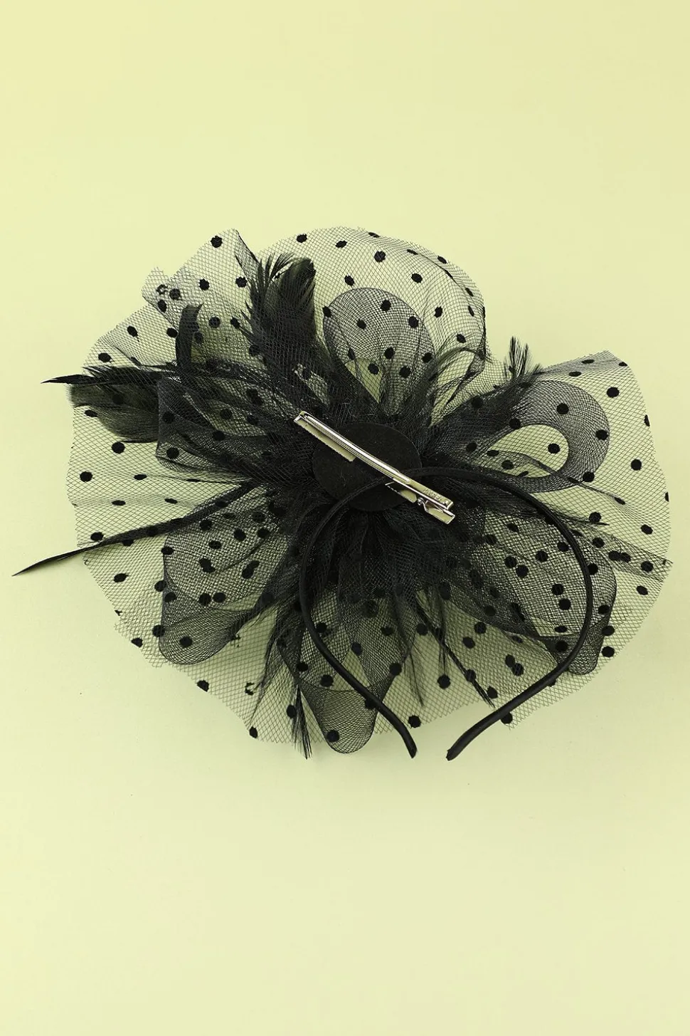 1920s Feather Tulle Headband
