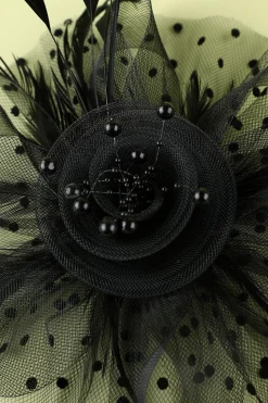 1920s Feather Tulle Headband