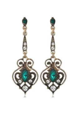1920s Flapper Verde Cinco Peças Acessórios set