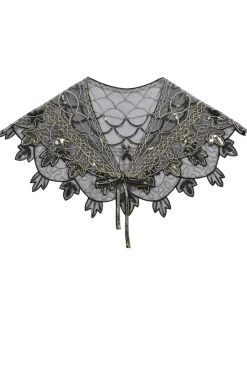 1920s Gold Flower Sequin Women Cape