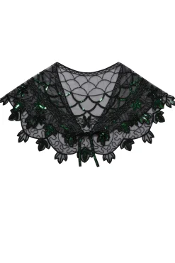 1920s Green Flower Sequin Women Cape
