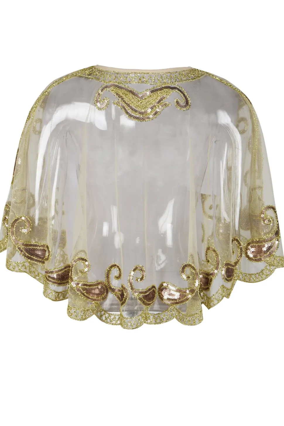 1920s Ivory Glitter Sequins Cape