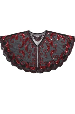 1920s Red Glitter Sequins Cape