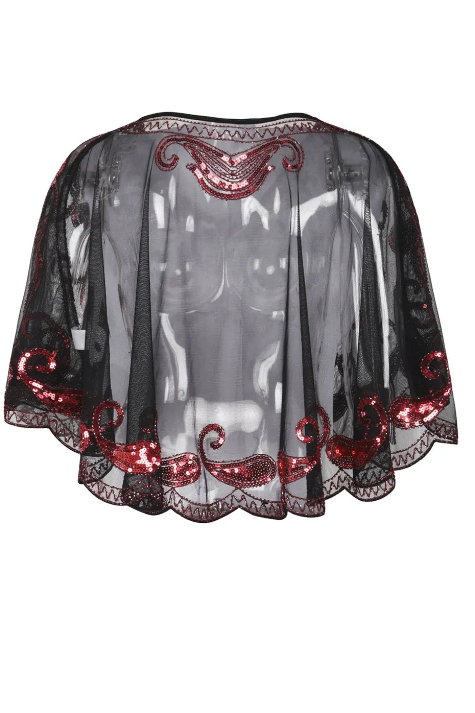 1920s Red Glitter Sequins Cape