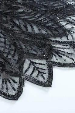 1920s Sequin Black Women Cape