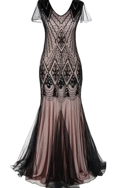 1920s Sequins Flapper Long Dress