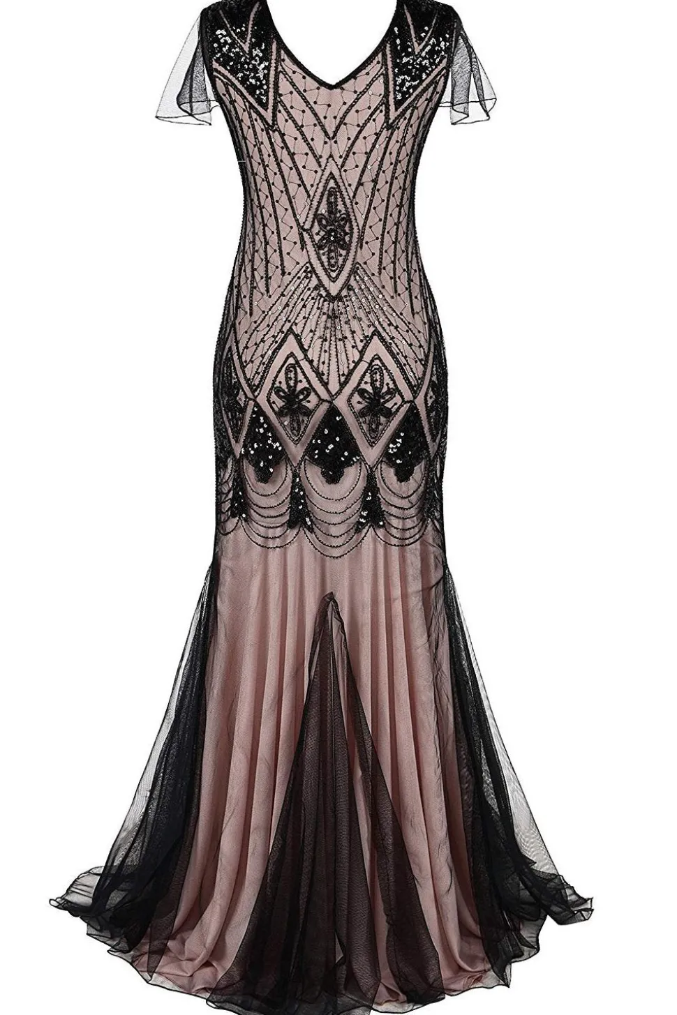 1920s Sequins Flapper Long Dress