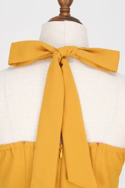 1950s Vestido Azul Halter A-Line