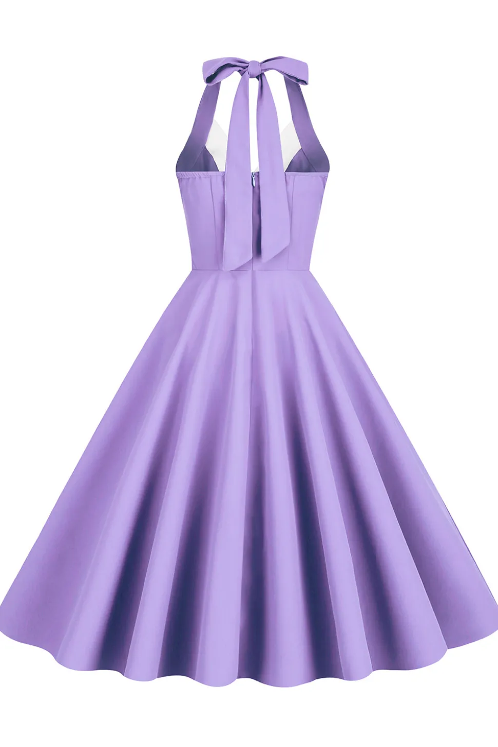 1950s Vestido Azul Halter A-Line