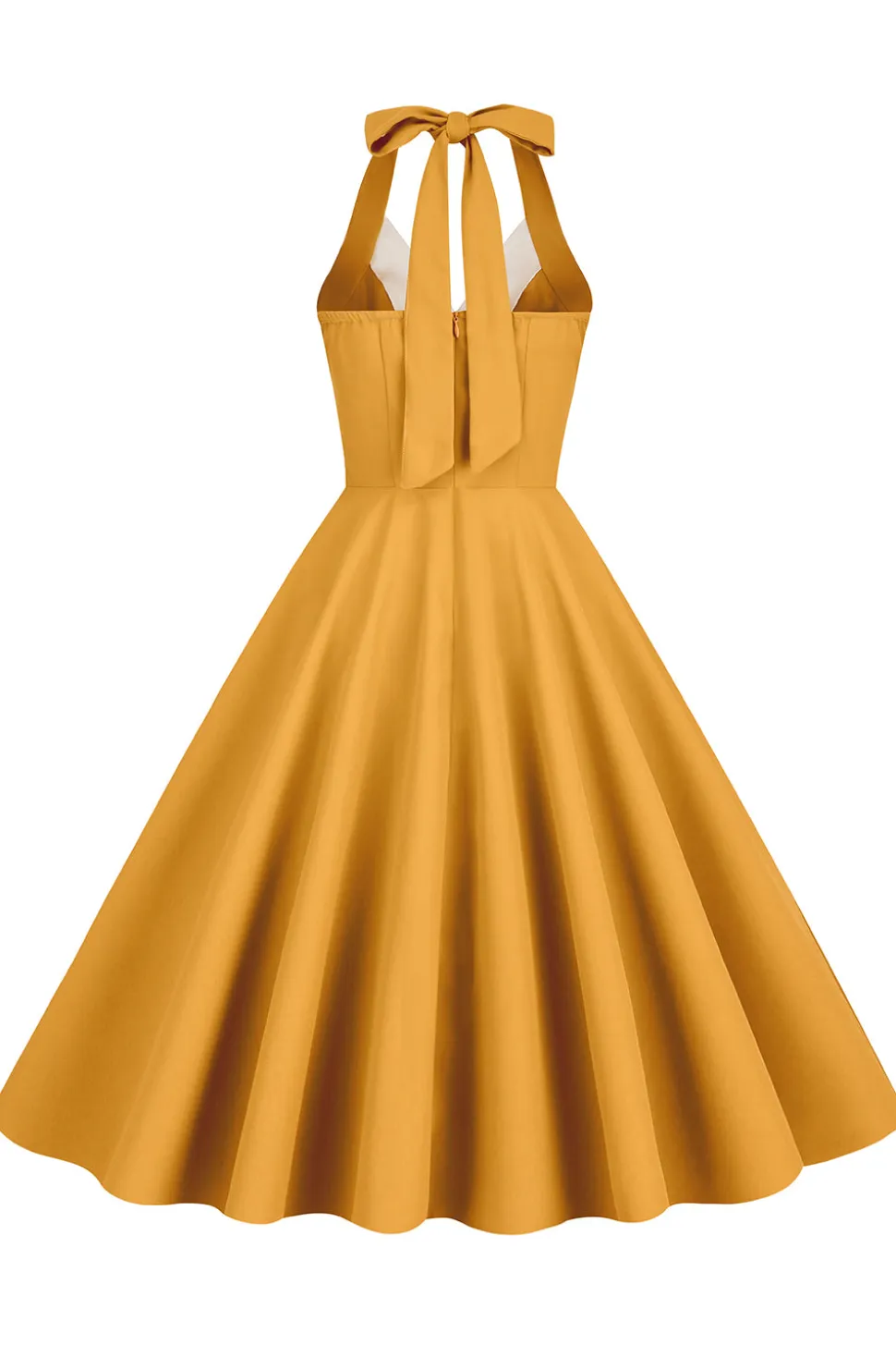 1950s Vestido Azul Halter A-Line