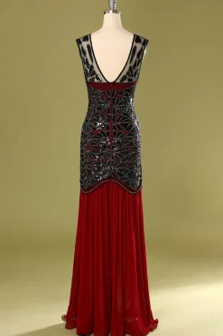 1920s Vestido Verde Escuro