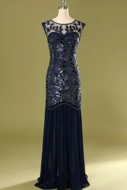1920s Vestido Verde Escuro