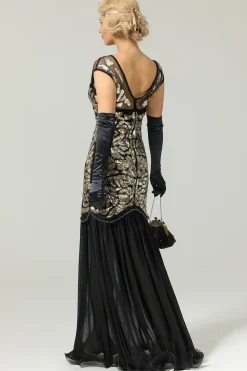 1920s Vestido Verde Escuro