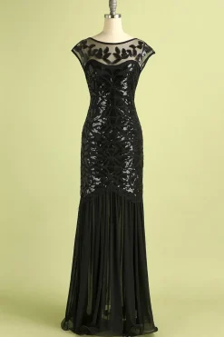 1920s Vestido Verde Escuro