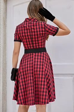 1950s Vestido Vintage Vermelho