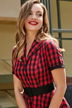 1950s Vestido Vintage Vermelho