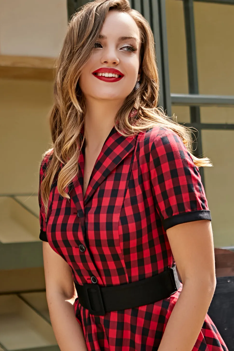 1950s Vestido Vintage Vermelho