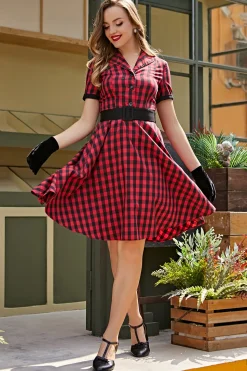 1950s Vestido Vintage Vermelho