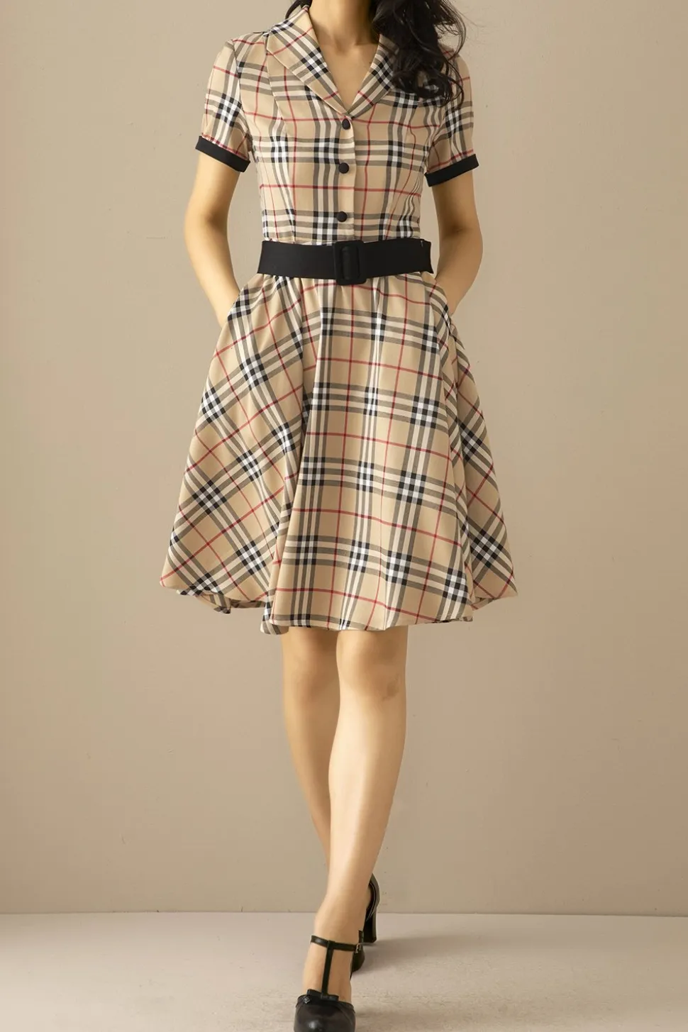 1950s Vestido Vintage Vermelho