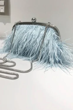 Saco de embreagem Blue Tassel Pearl Evening Party