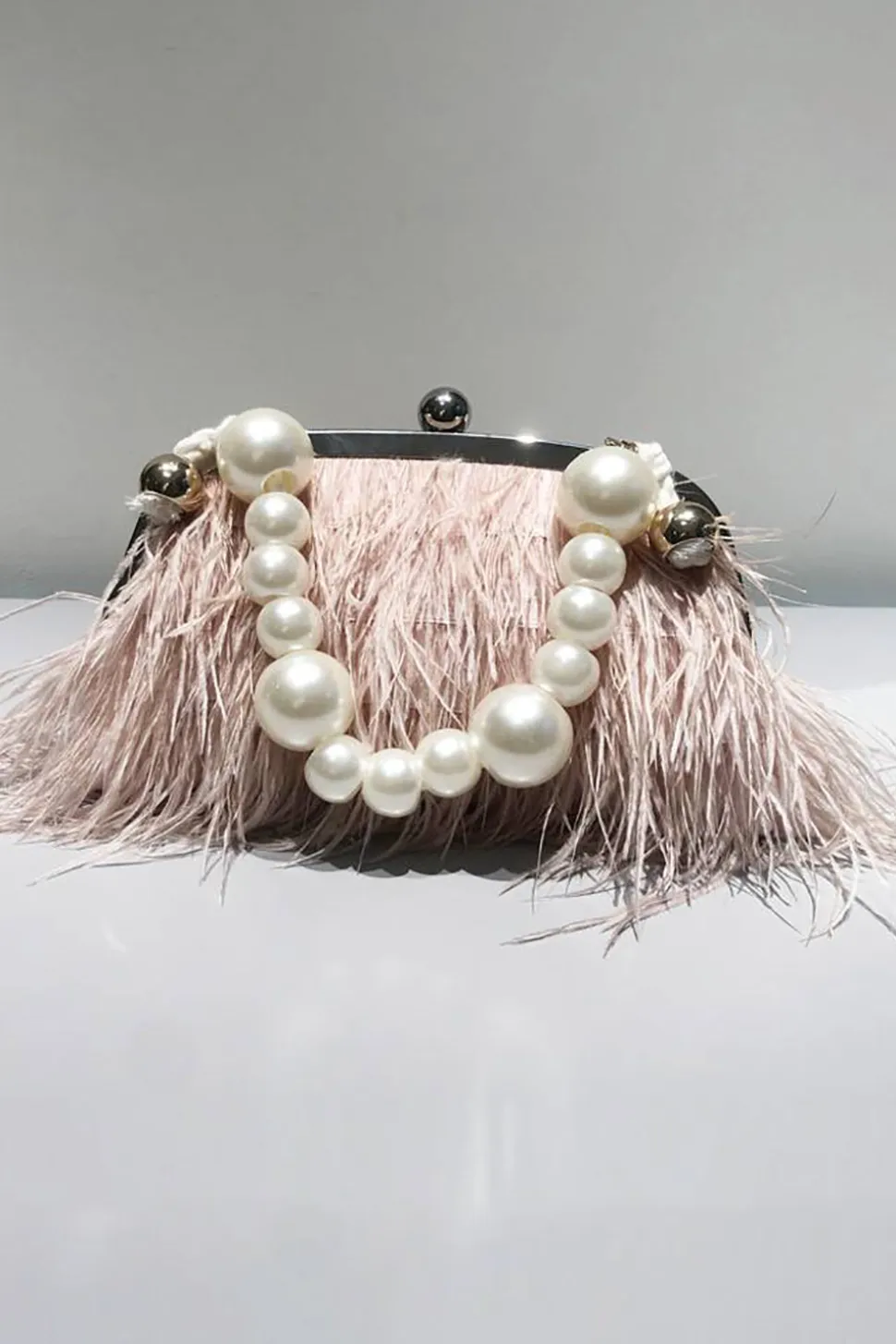 Saco de embreagem Blue Tassel Pearl Evening Party