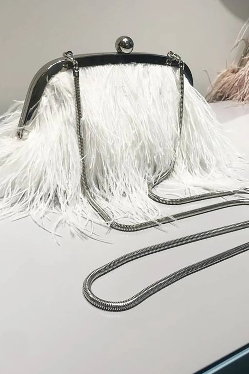 Saco de embreagem Blue Tassel Pearl Evening Party
