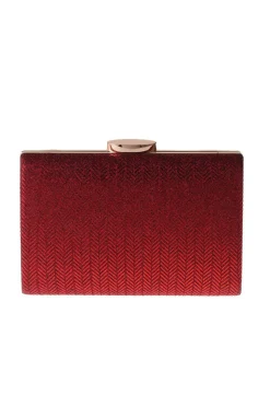 Saco de embreagem quadrado vermelho simples
