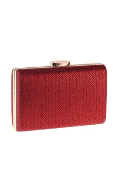 Saco de embreagem quadrado vermelho simples