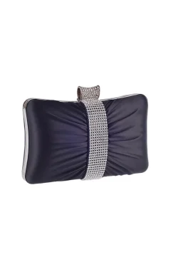 Saco de embreagem Rhinestones preto portátil