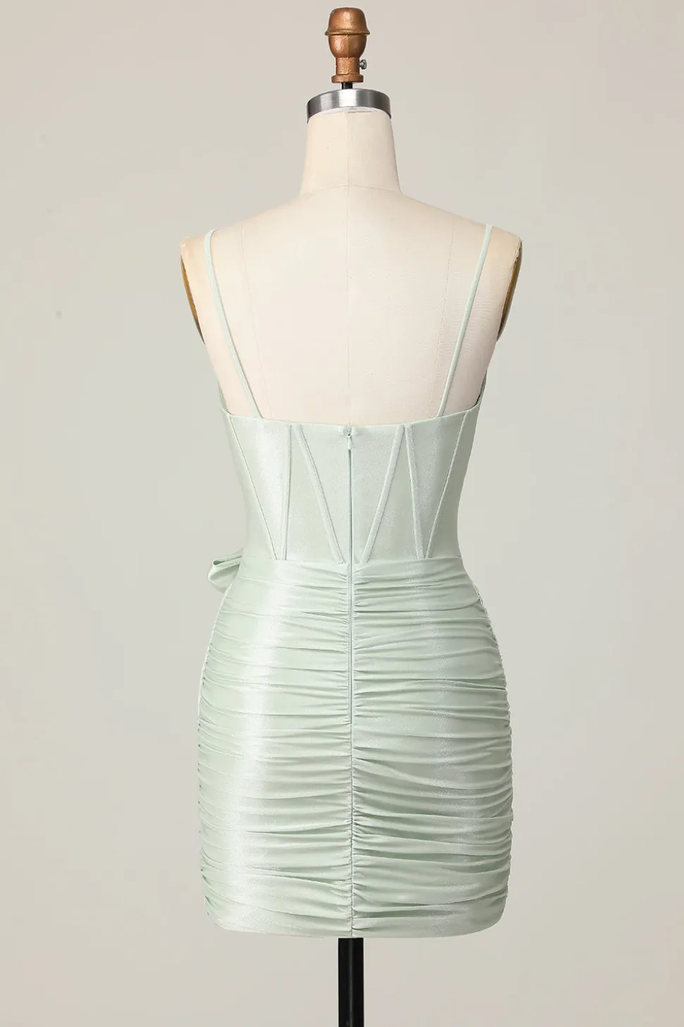 Sage Bodycon Corset Vestido Curto Homecoming com Arco
