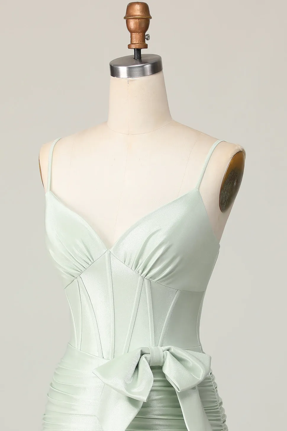 Sage Bodycon Corset Vestido Curto Homecoming com Arco