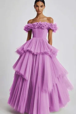 Sage Poeirento Sem Ombros De Baile/Princesa Longos Vestido de Baile