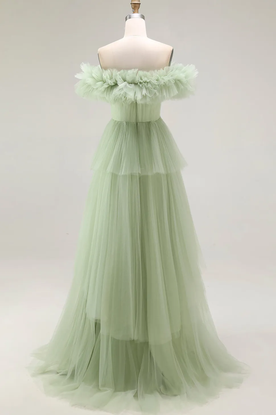 Sage Poeirento Sem Ombros De Baile/Princesa Longos Vestido de Baile