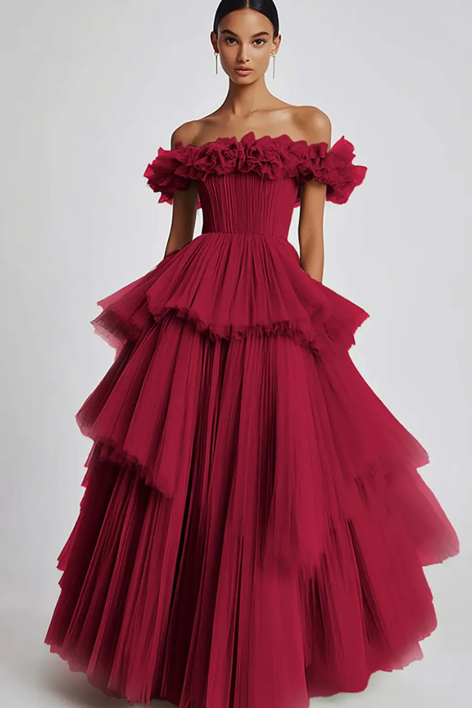 Sage Poeirento Sem Ombros De Baile/Princesa Longos Vestido de Baile